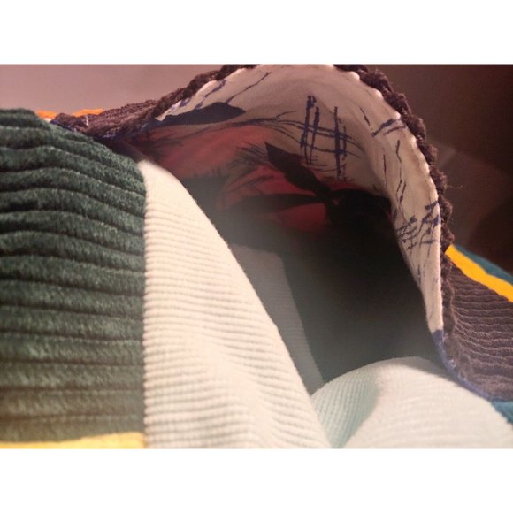 Handmade Patchwork Unisex Small Rainbow Corduroy Festival Jacket Hoodie Hippie - Picture 10 of 10